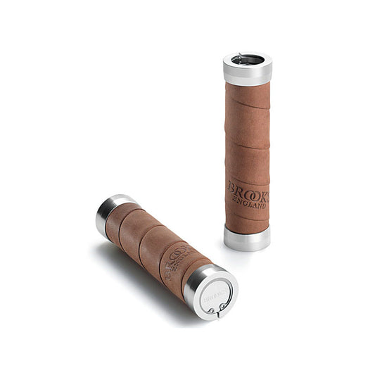 Brooks Slender Leather Grips - Aged Dark Tan