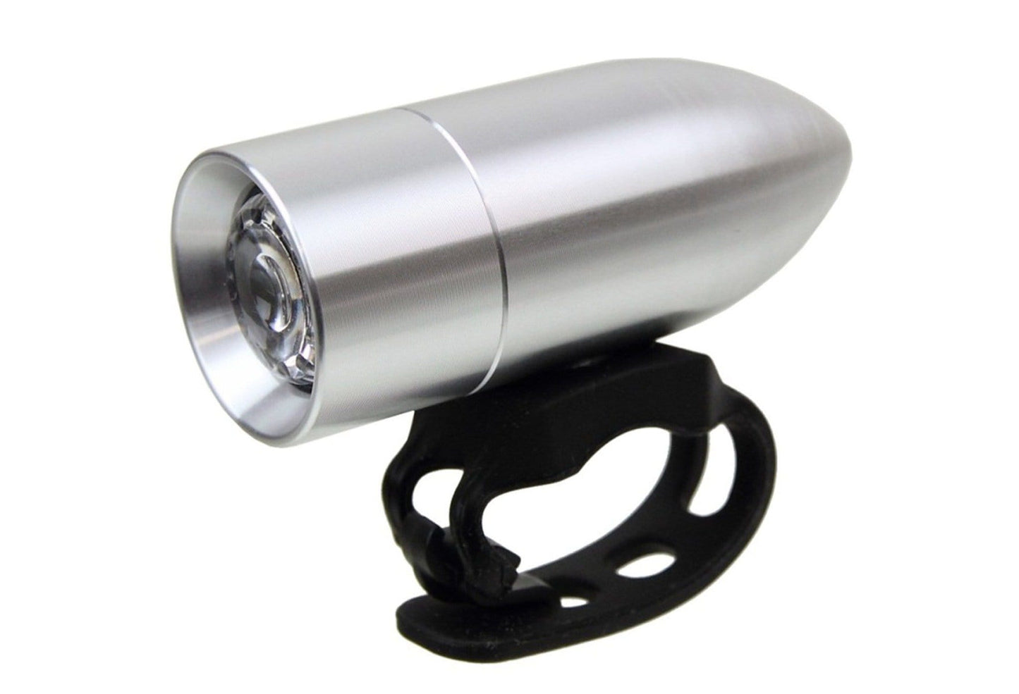 Rindow bullet light Silver with rubber strap mount attached