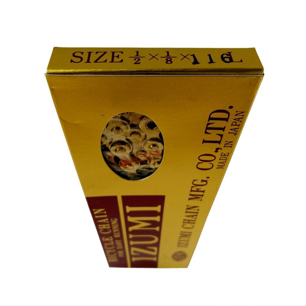 Izumi Standard Track Bike Chain - Gold upright packaging