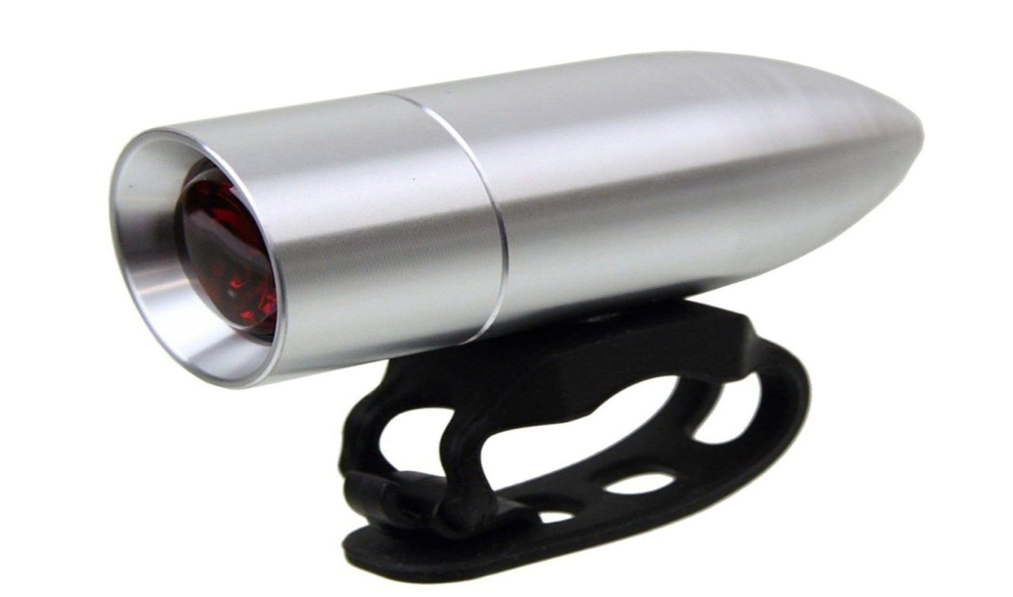 Rindow bullet bicycle light with rubber strap mount attached