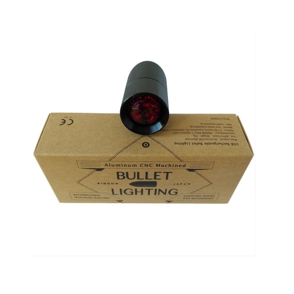 Rindow Bullet Bike Light Black Rear on box